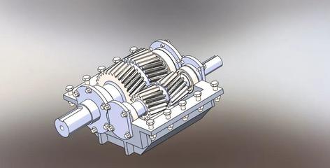 【差減變速器】helical gear box斜齒輪箱結(jié)構(gòu)3D圖紙 Solidworks設(shè)計