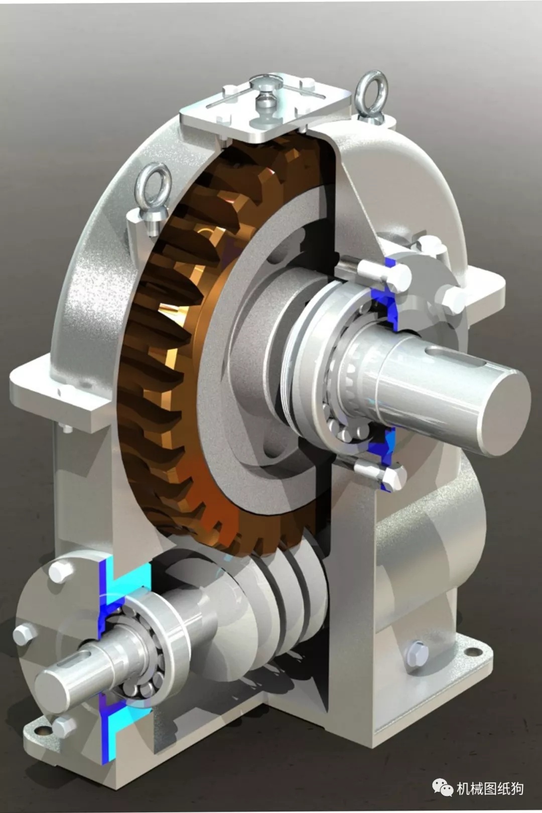 【差減變速器】wormgear蝸輪蝸桿減速器3D圖紙 Solidworks設(shè)計(jì) 附STP